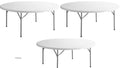 White 6 Ft Round Plastic Folding Table R34018