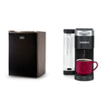 Compact Single Door Mini Fridge with Freezer, 2.5 Cubic Feet, Black & Single Serve K-Cup Pod Coffee Maker, Black Y773