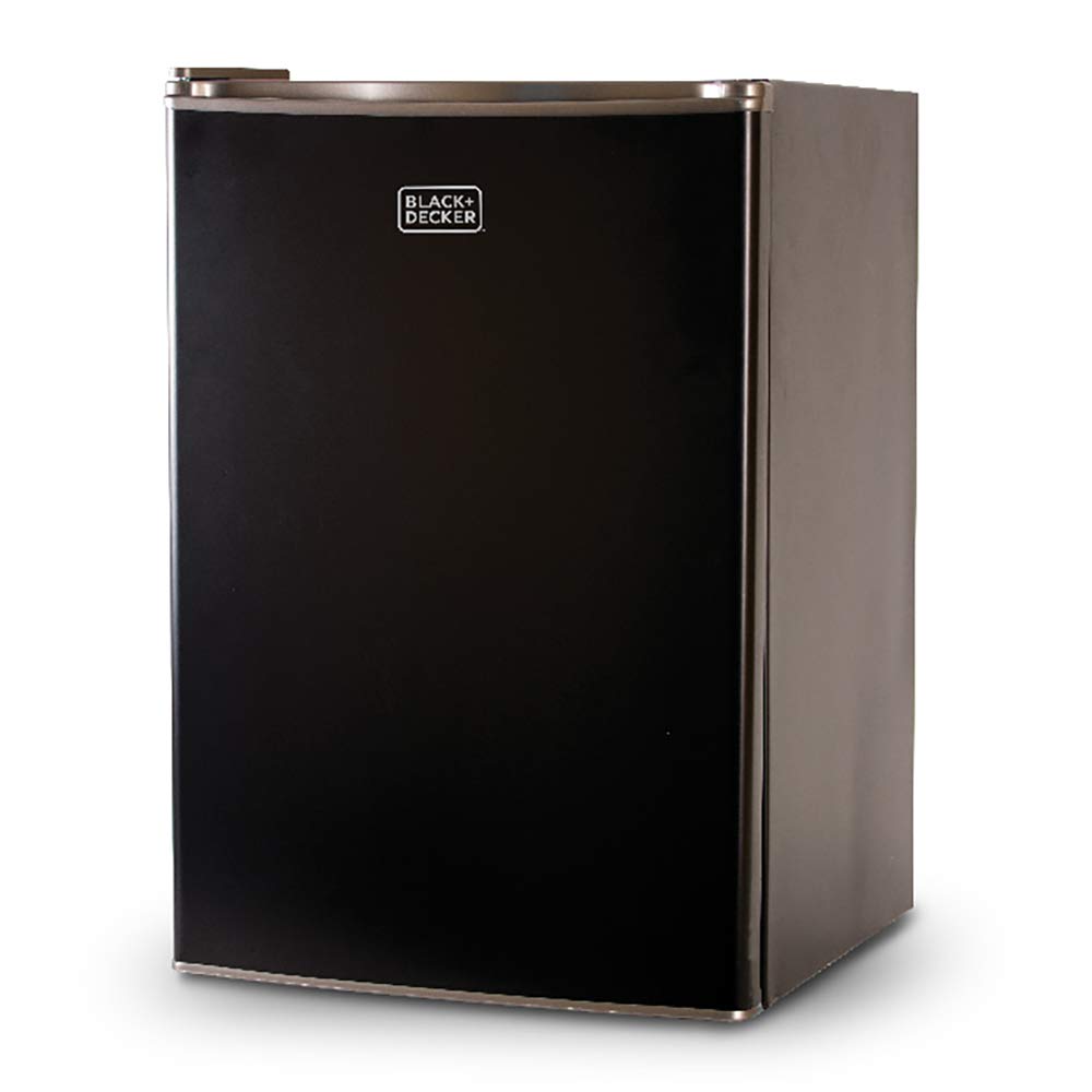 Compact Single Door Mini Fridge with Freezer, 2.5 Cubic Feet, Black & Single Serve K-Cup Pod Coffee Maker, Black Y773