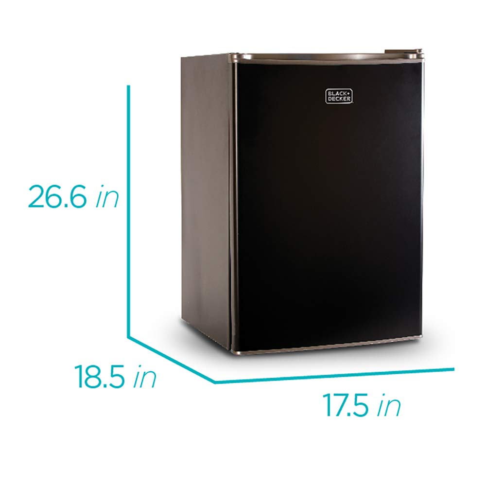 Compact Single Door Mini Fridge with Freezer, 2.5 Cubic Feet, Black & Single Serve K-Cup Pod Coffee Maker, Black Y773