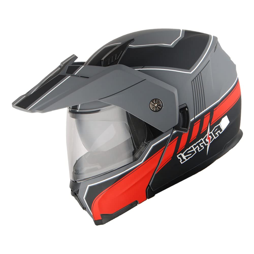 Motorcycle Modular Flip up Full Face Helmet Dual Visor Y56435