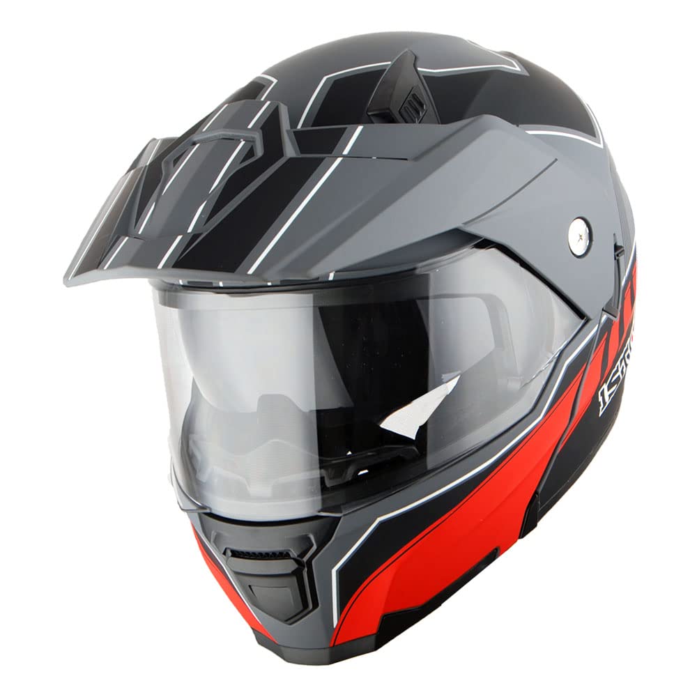 Motorcycle Modular Flip up Full Face Helmet Dual Visor Y56435