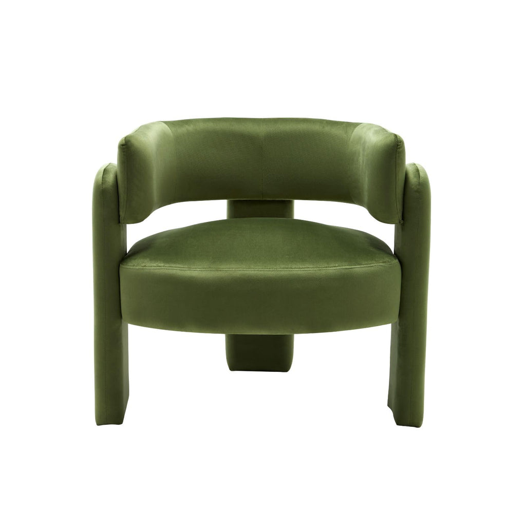 Set of 2 Green Upholstered Accent Chairs with Arms M58510