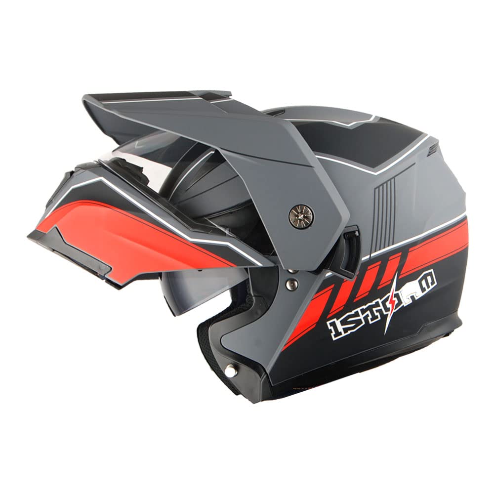 Motorcycle Modular Flip up Full Face Helmet Dual Visor Y56435