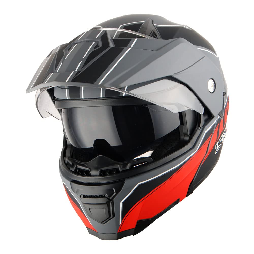 Motorcycle Modular Flip up Full Face Helmet Dual Visor Y56435