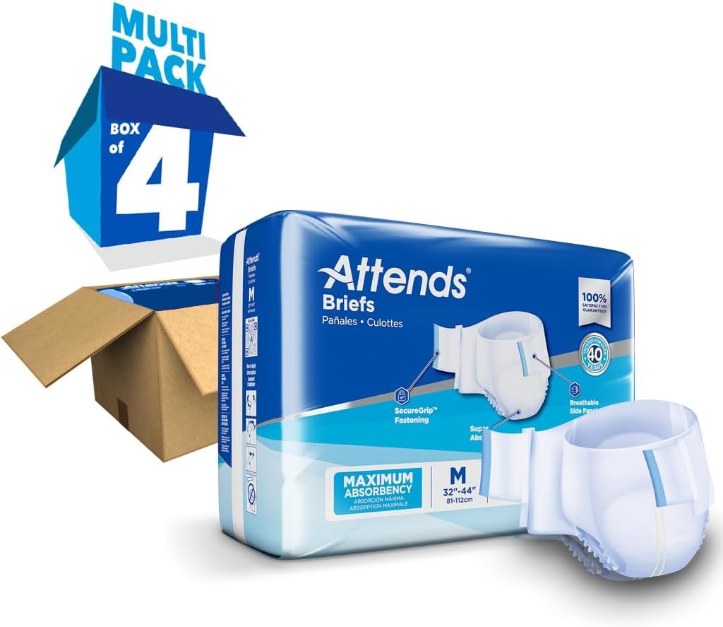 Adult Incontinence Briefs Medium Maximum Absorbency 24 Ct N4114