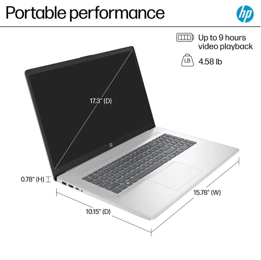 17.3" FHD Laptop, 16GB RAM, 1TB SSD, AMD Ryzen 5, Windows 11 Home, Silver J24756