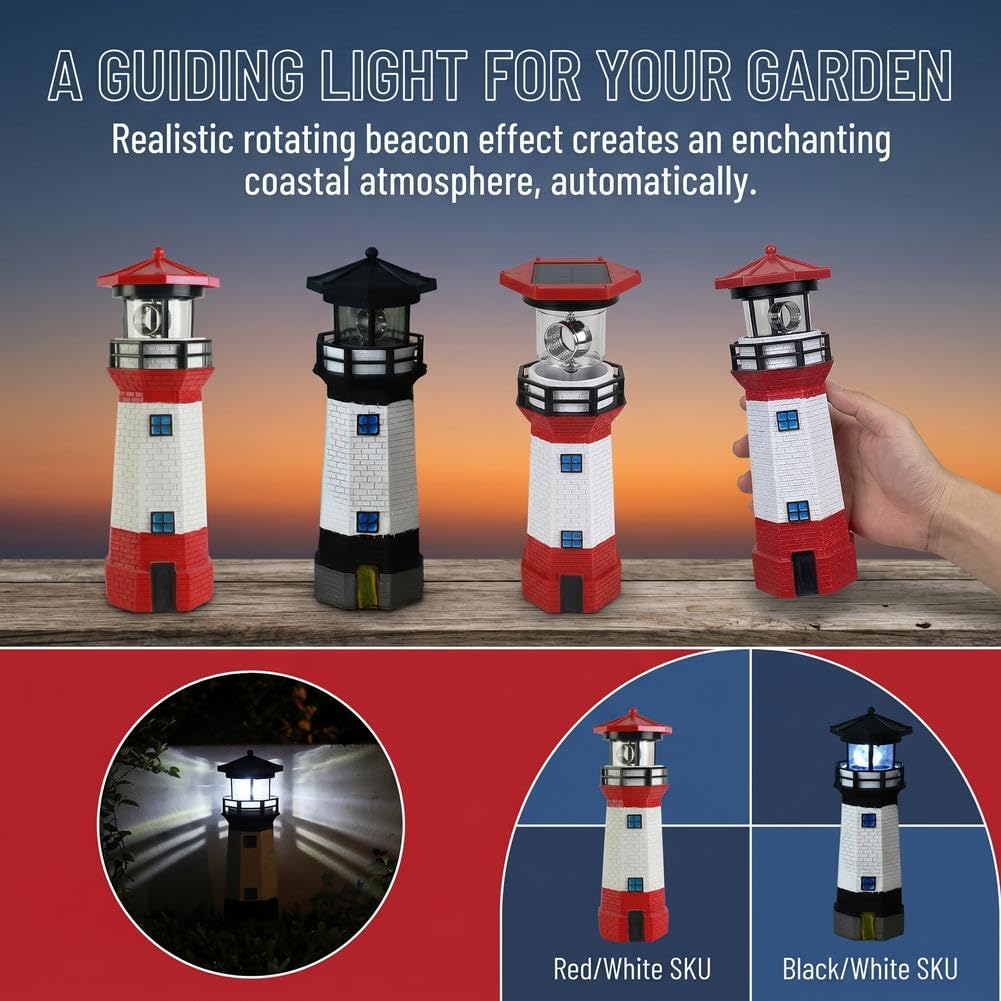 Waterproof Rotating Solar Lighthouse M1962