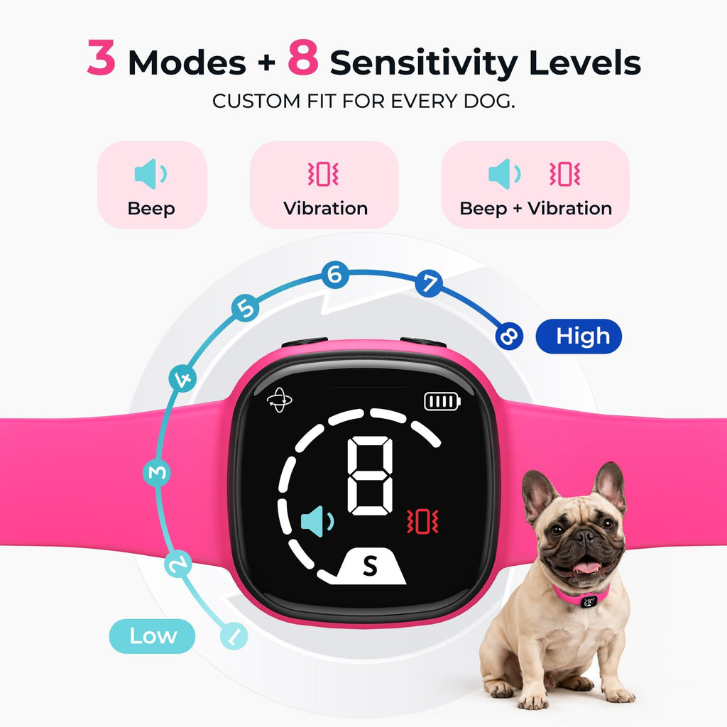 No Bark Collar with Silicone Strap, Pink I363541