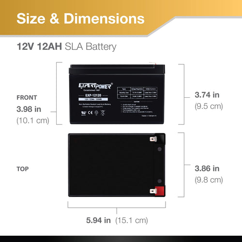 12V 12Ah Rechargeable Sealed Lead Acid AGM Battery with F2 Terminals Q85643