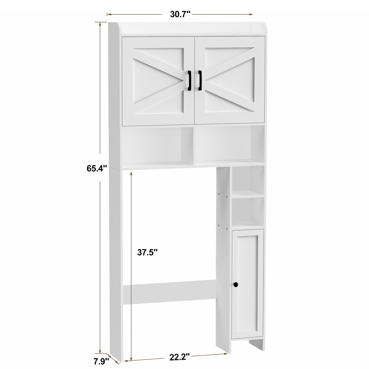 Wooden Over The Toilet Storage Cabinet with Barn Door T878
