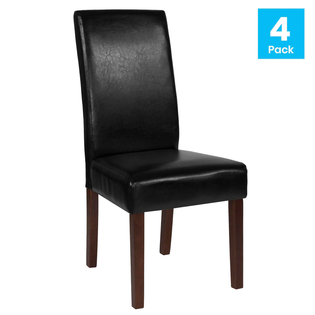Black Faux Leather Parsons Chair 4-Pack G70334
