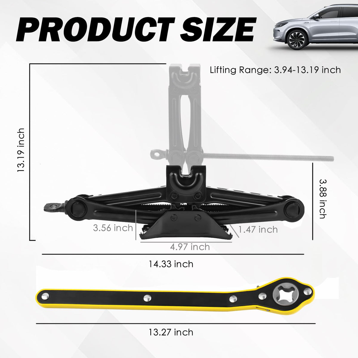 Heavy Duty Scissor Jack 1.5T with Ratchet Handle I25854