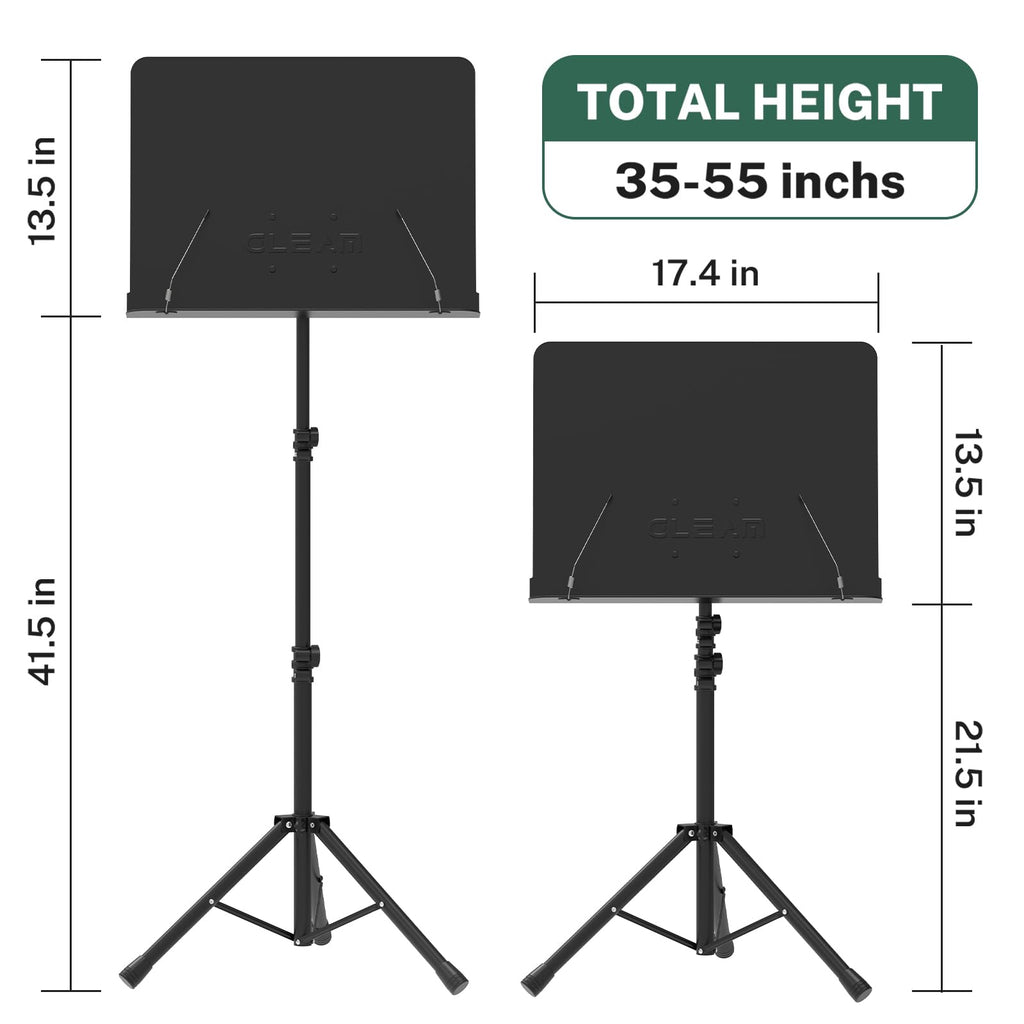 Black Metal Sheet Music Stand with Carrying Bag I6092