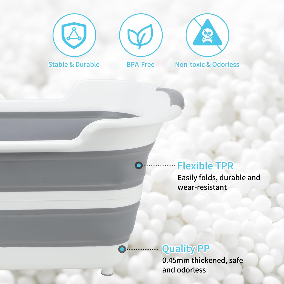 27L Raised Collapsible Dog Bathtub with Drain T382382
