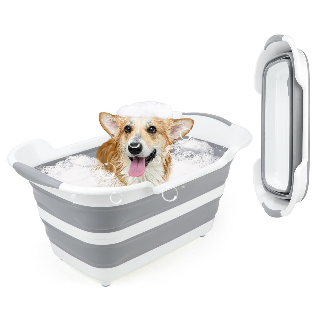 27L Raised Collapsible Dog Bathtub with Drain T382382