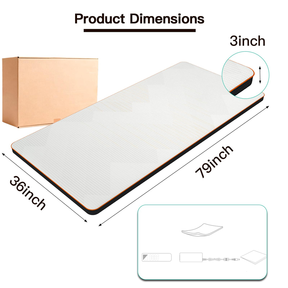Twin XL Heating Massage Mat N859
