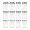 16 oz 12 Pack Wide Mouth Mason Jars with Airtight Lids T6095