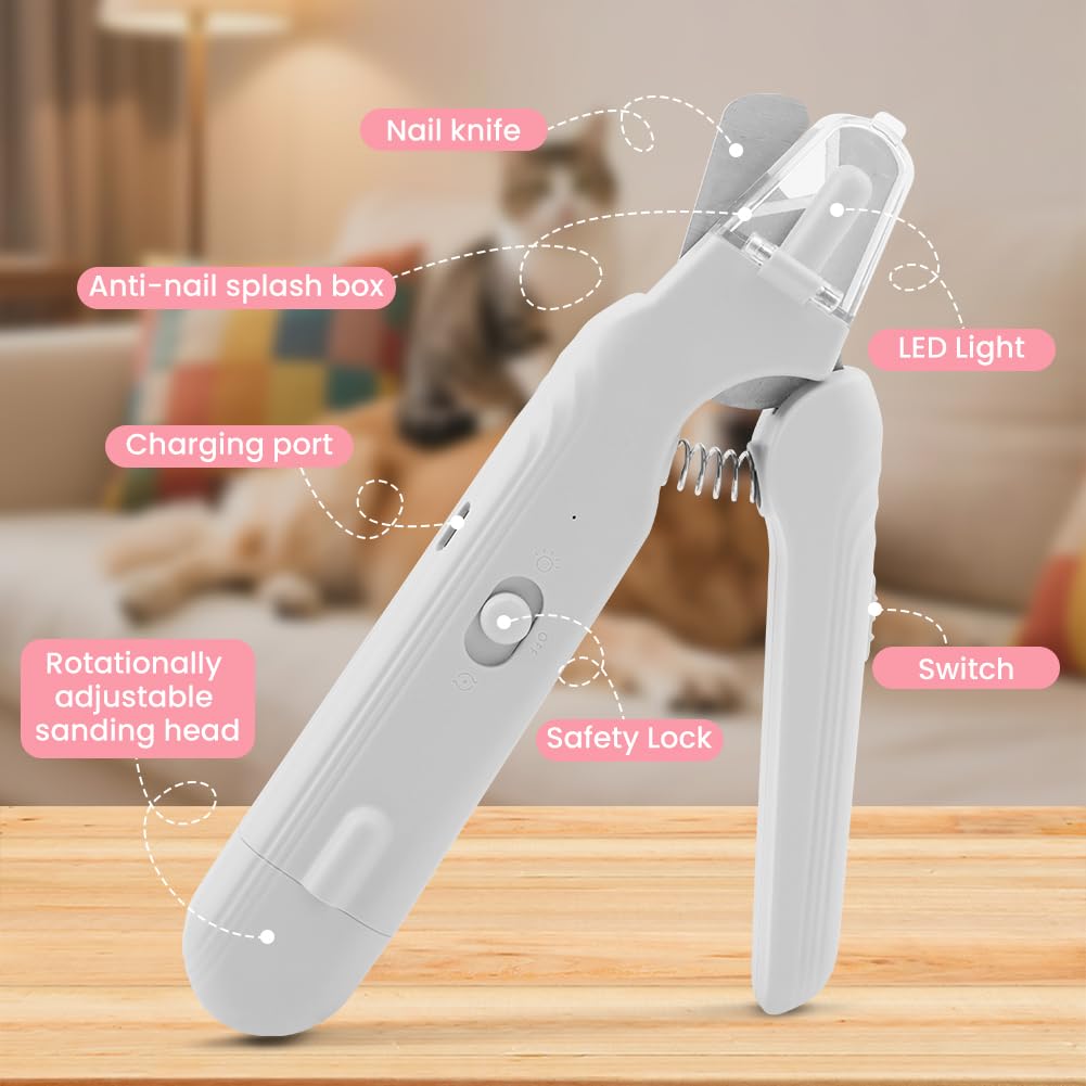 2 in 1 Cat Dog Nail Clippers & Grinder with LED Light N882711