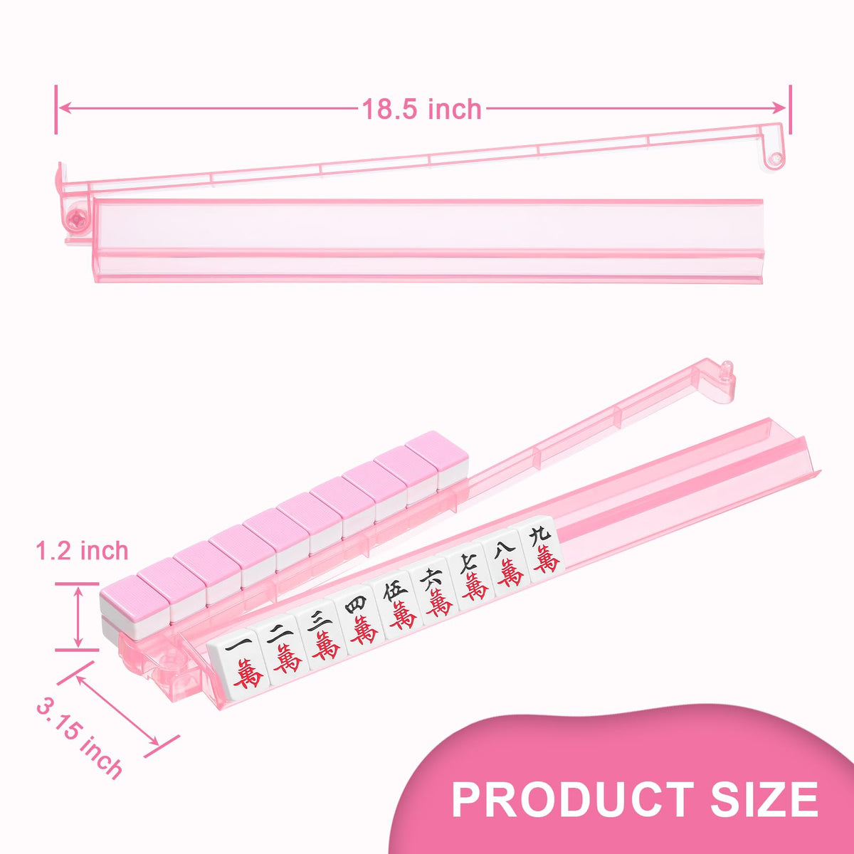 Clear Mahjong Racks with Pushers, 4-Pack Non-Slip Acrylic F220