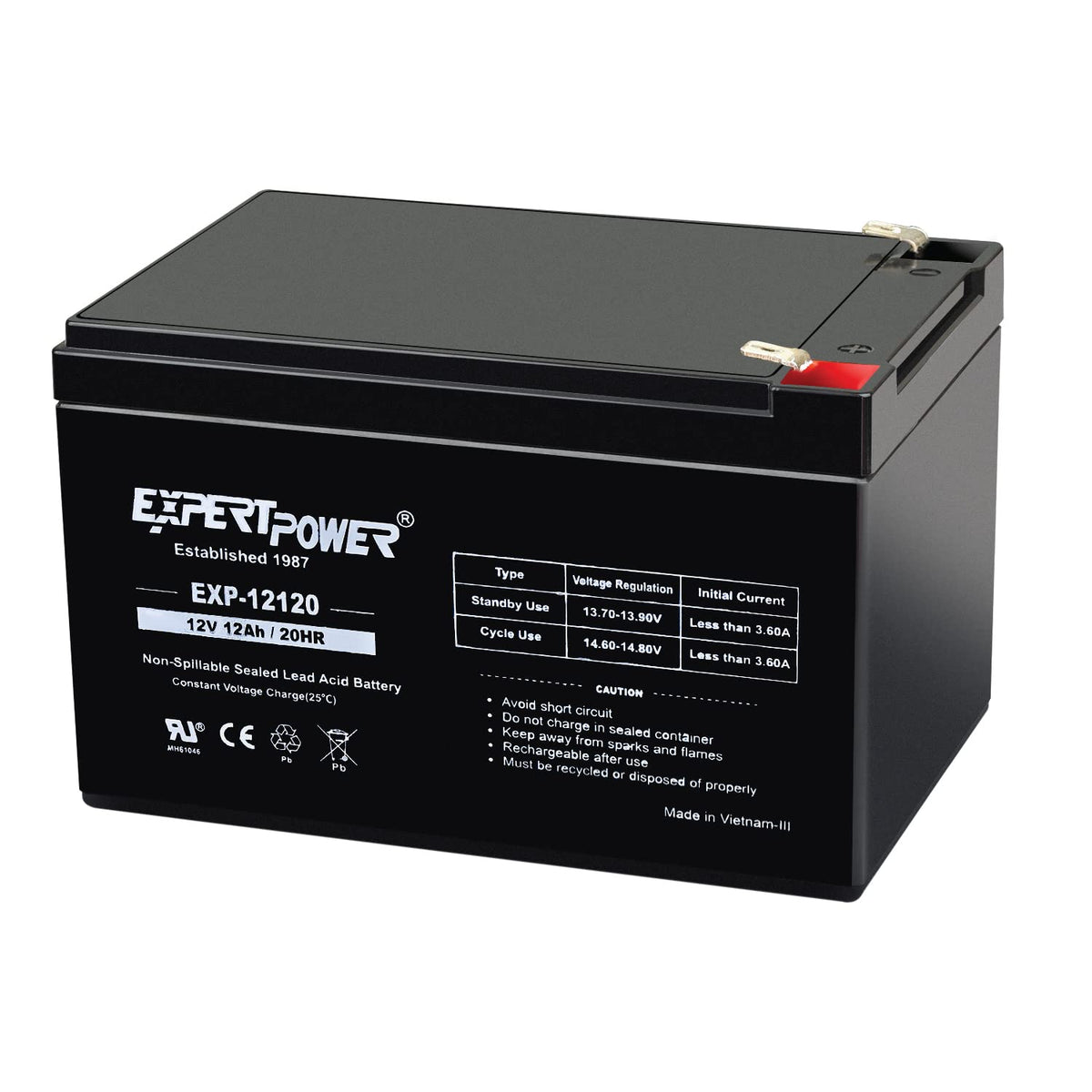 12V 12Ah Rechargeable Sealed Lead Acid AGM Battery with F2 Terminals Q85643