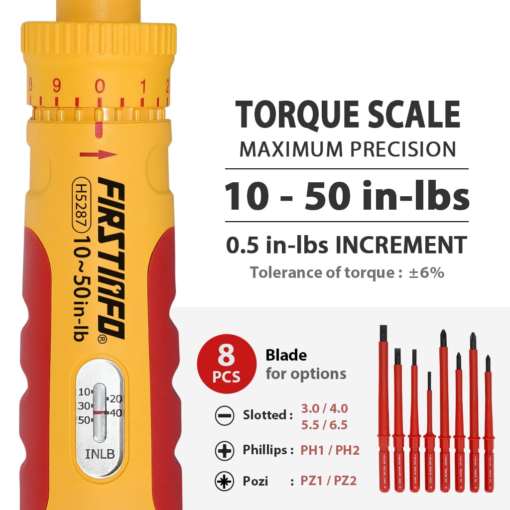 VDE Insulated Torque Screwdriver Set with 8 Bits A60618