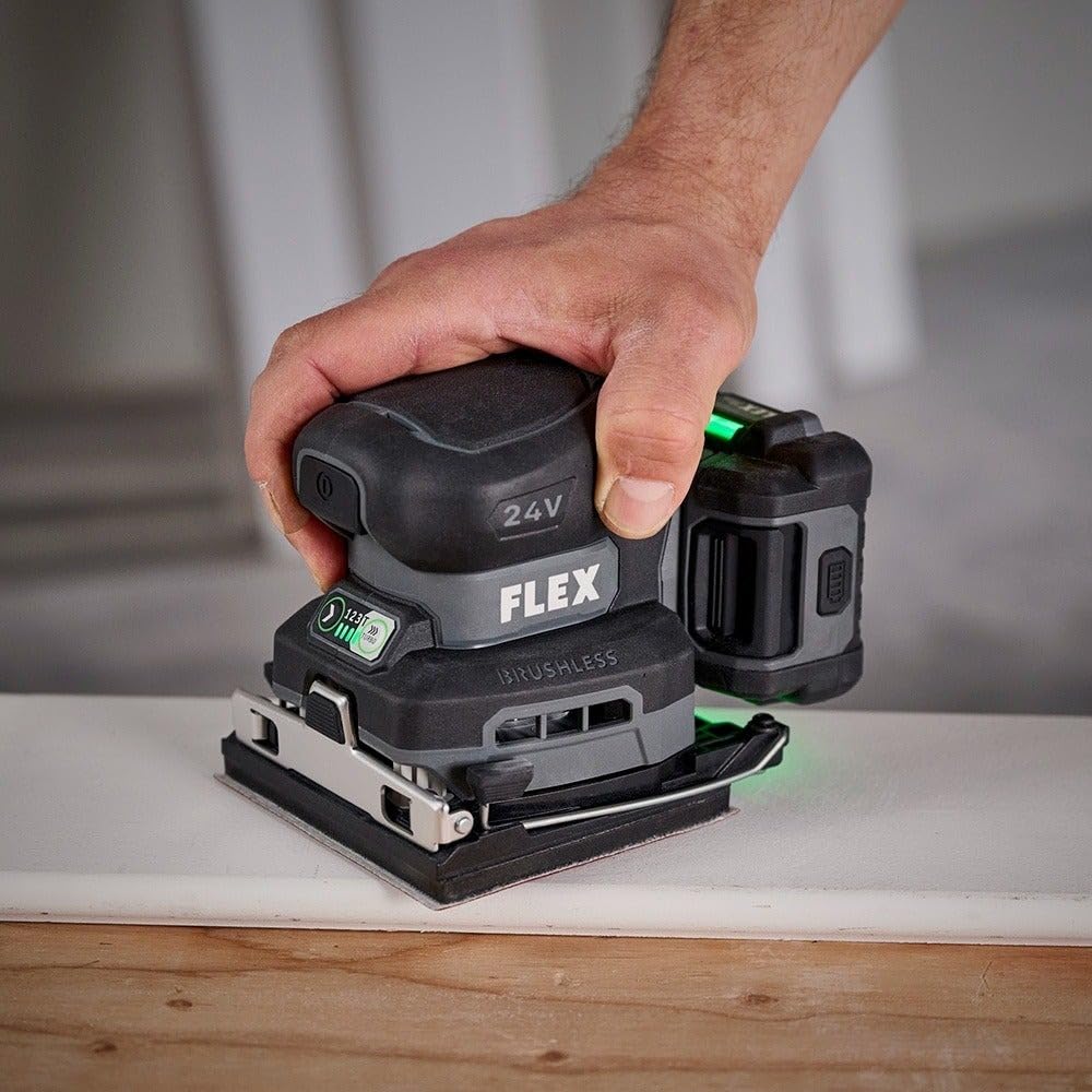 24V 1/4 Sheet Sander with Detail Sanding Pad and 2.0Ah Lithium Batteries & Charger O866