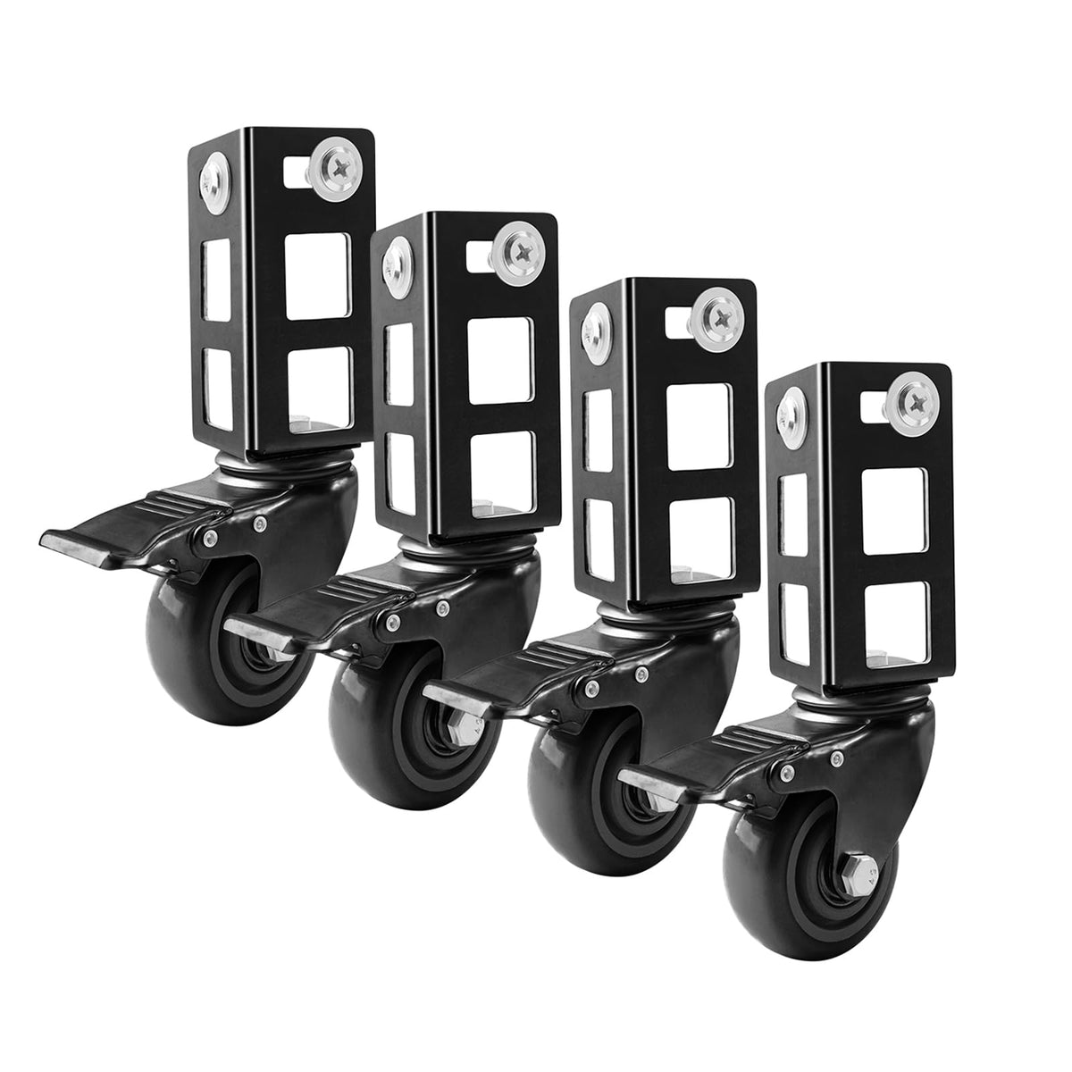 3" Heavy Duty Locking Caster Wheels 4PCS Black O79087