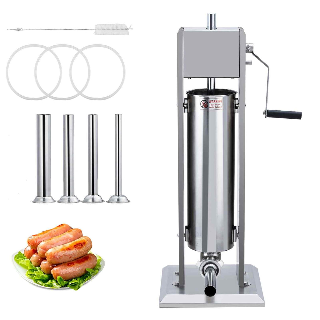 Manual Stainless Steel Sausage Stuffer with 5 Stuffing Tubes A309