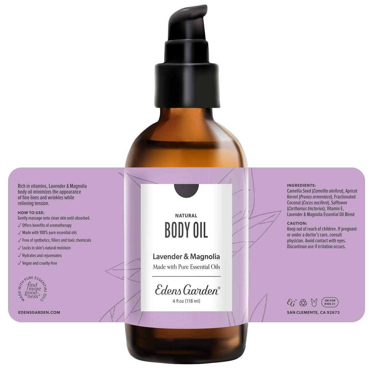 Lavender Magnolia Bath & Body Oil 4 fl oz U702227