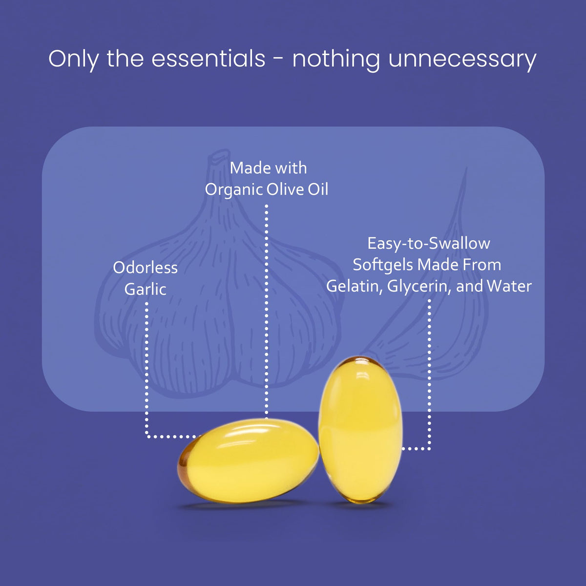 Odorless Garlic 100:1 Extract with Olive Oil 150 Softgels S177998