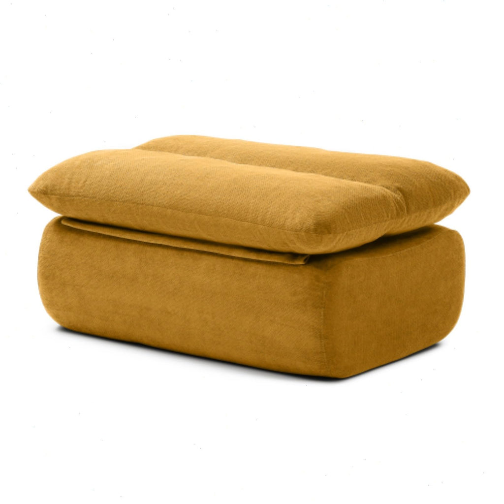 Yellow Memory Foam Bean Bag Chair with Ottoman Z50750