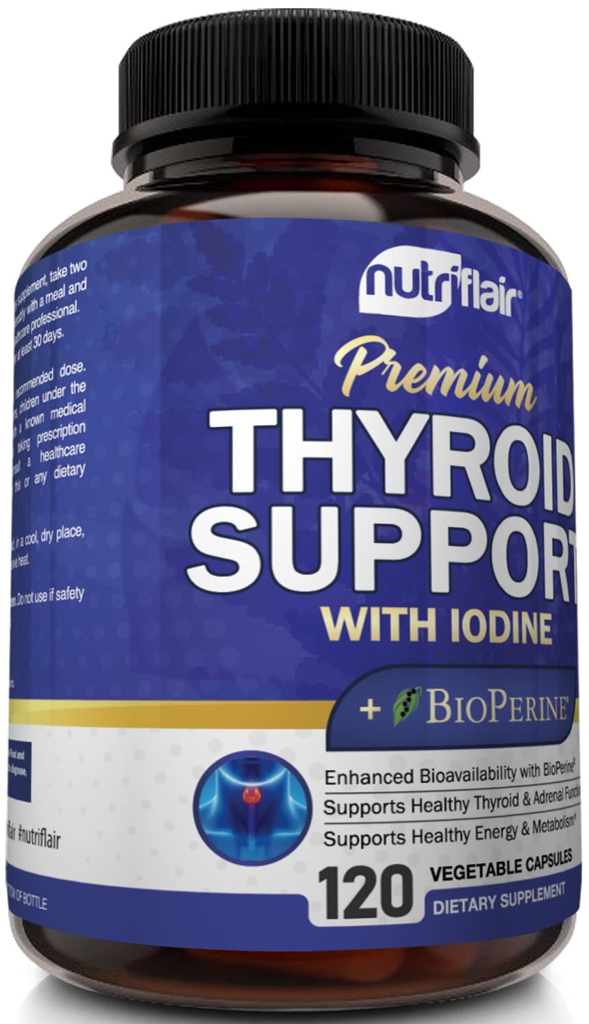 Thyroid Support Complex with Iodine, B12 & Ashwagandha, 120 Caps E680