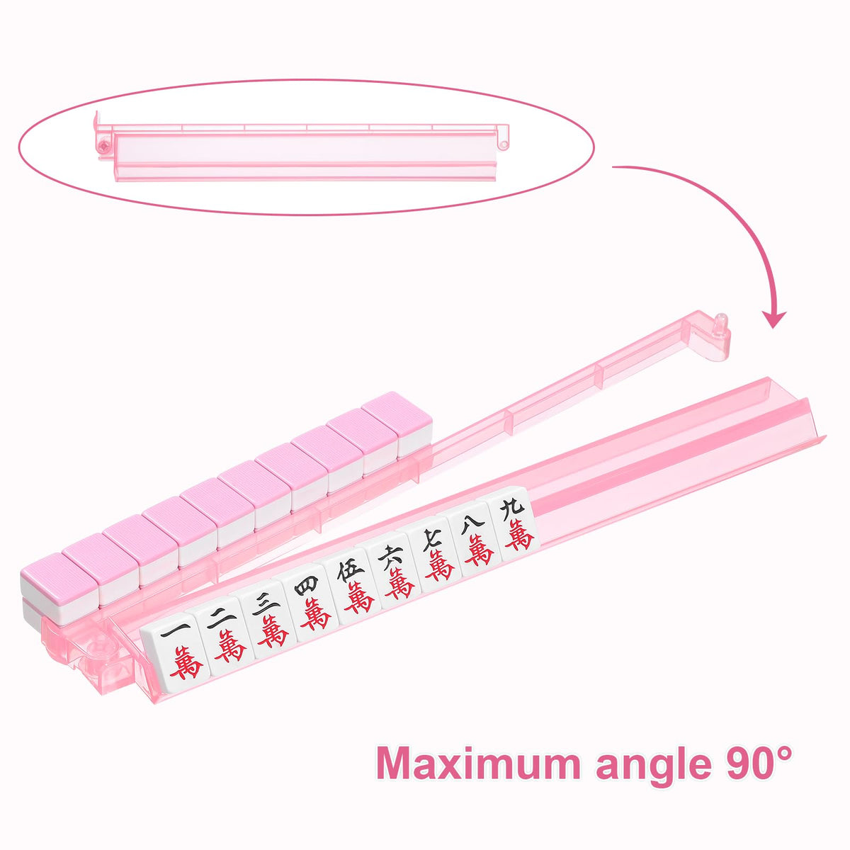 Clear Mahjong Racks with Pushers, 4-Pack Non-Slip Acrylic F220