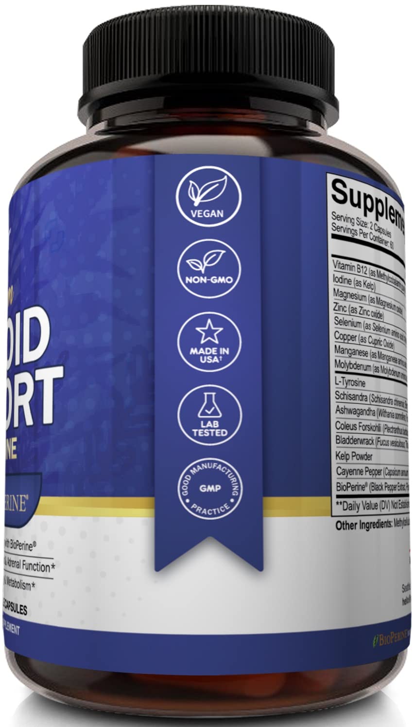 Thyroid Support Complex with Iodine, B12 & Ashwagandha, 120 Caps E680