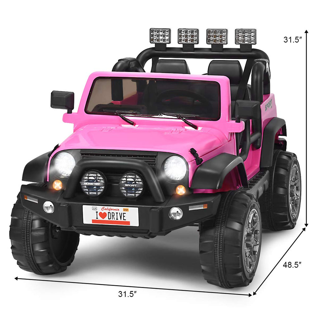 12V Battery Powered Ride on Truck with Remote Control, Pink Z849485