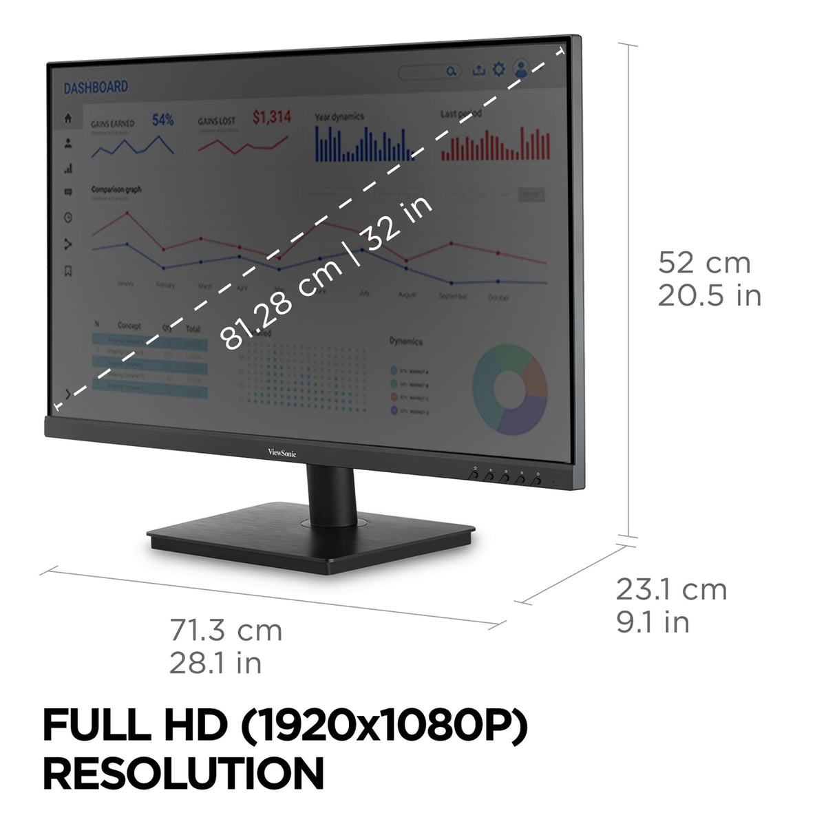 32 Inch 1080p IPS Computer Monitor D984326
