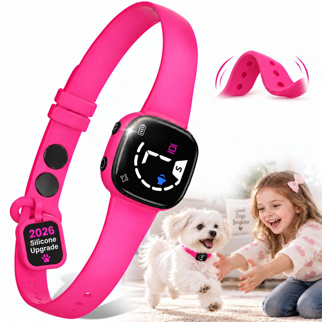 No Bark Collar with Silicone Strap, Pink I363541