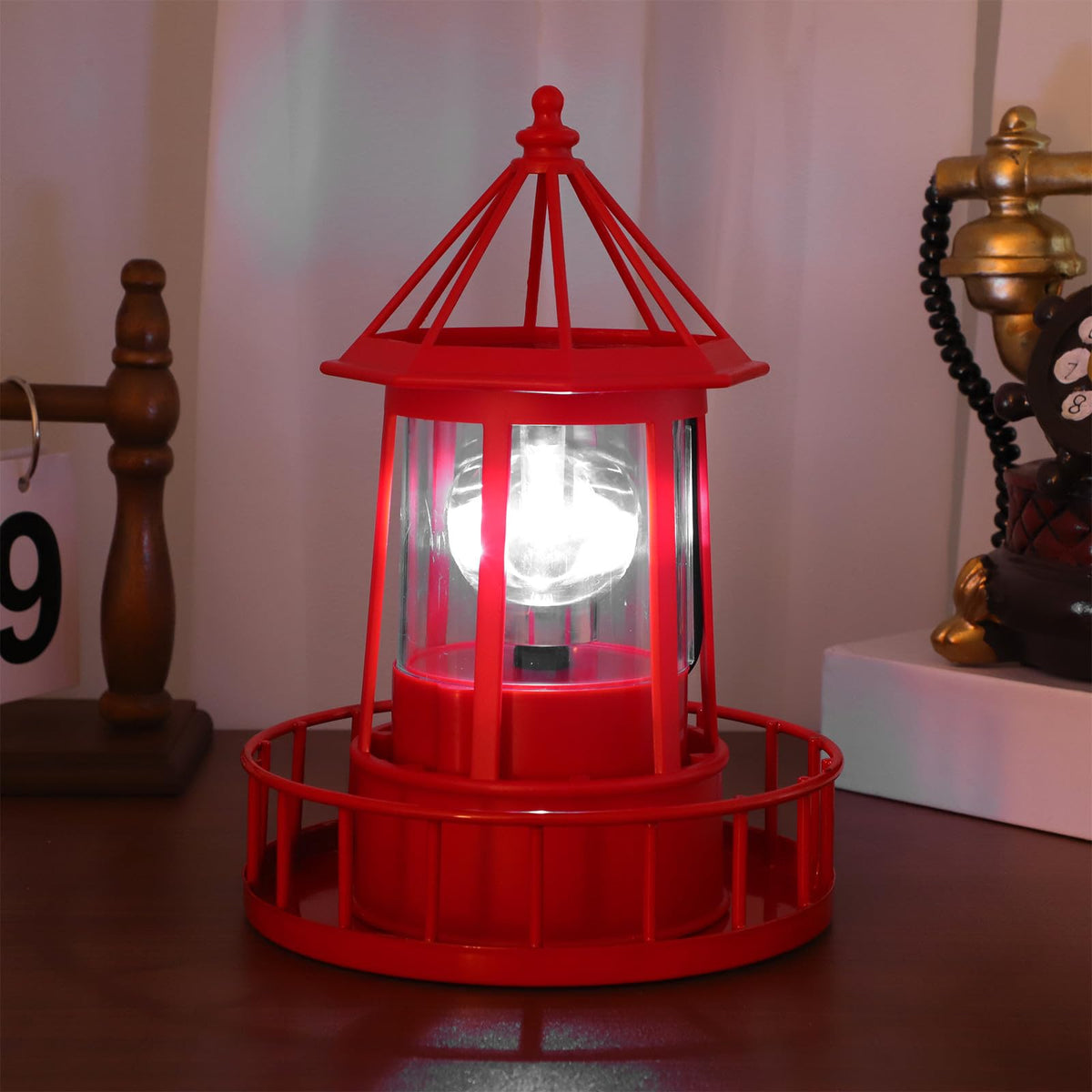 Solar Rotating Lighthouse Garden Light V9664