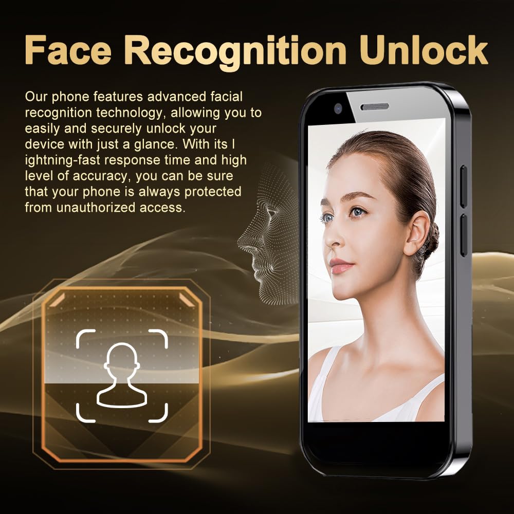 Mini Smartphone Unlocked Cell Phone 3.0 Inch Android 4G Quad Core Dual SIM Black U974826