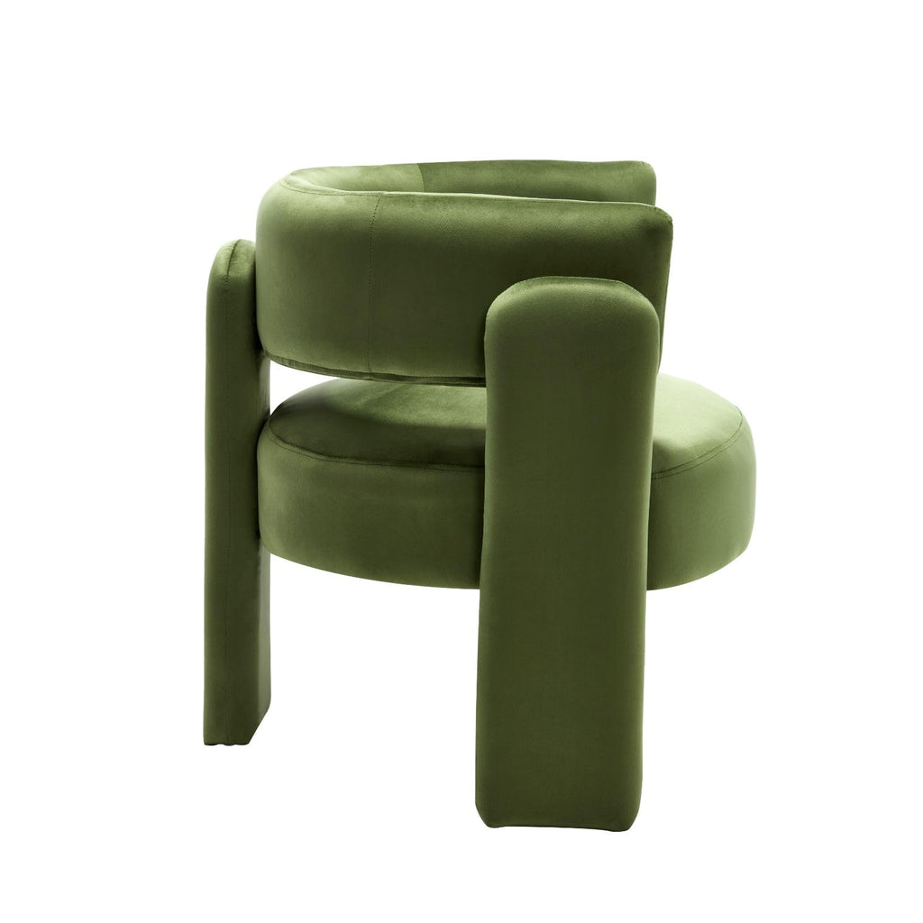 Set of 2 Green Upholstered Accent Chairs with Arms M58510