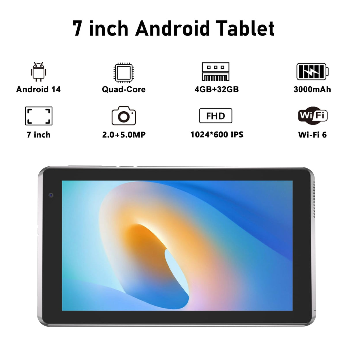 Android 15 Tablet 7 inch 8GB RAM 32GB ROM Quad-Core Tablet PC C56617