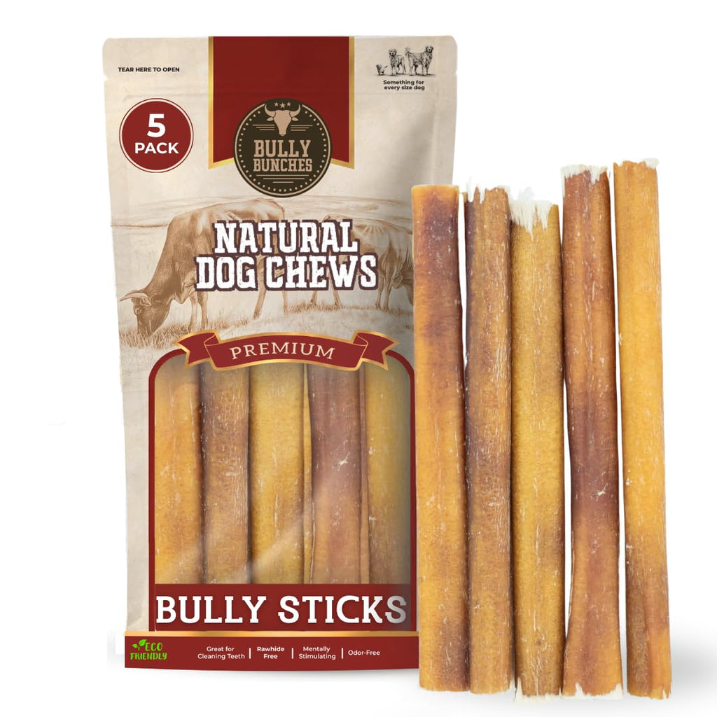 6" 5 Pack Odor-Free Bully Sticks Dog Treats U240619