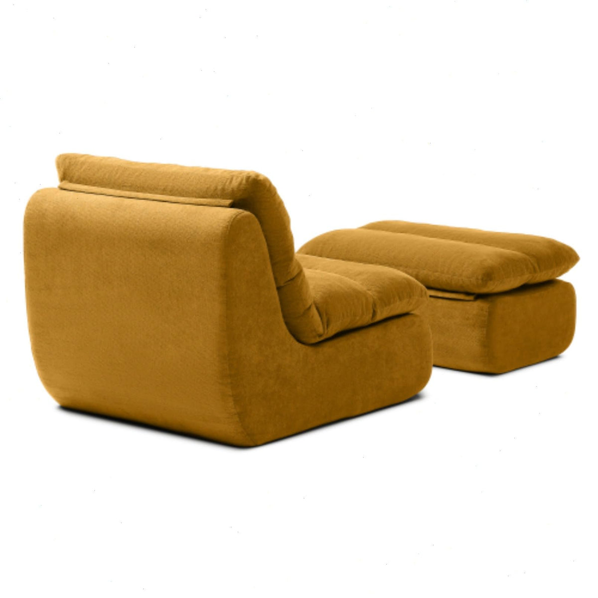 Yellow Memory Foam Bean Bag Chair with Ottoman Z50750