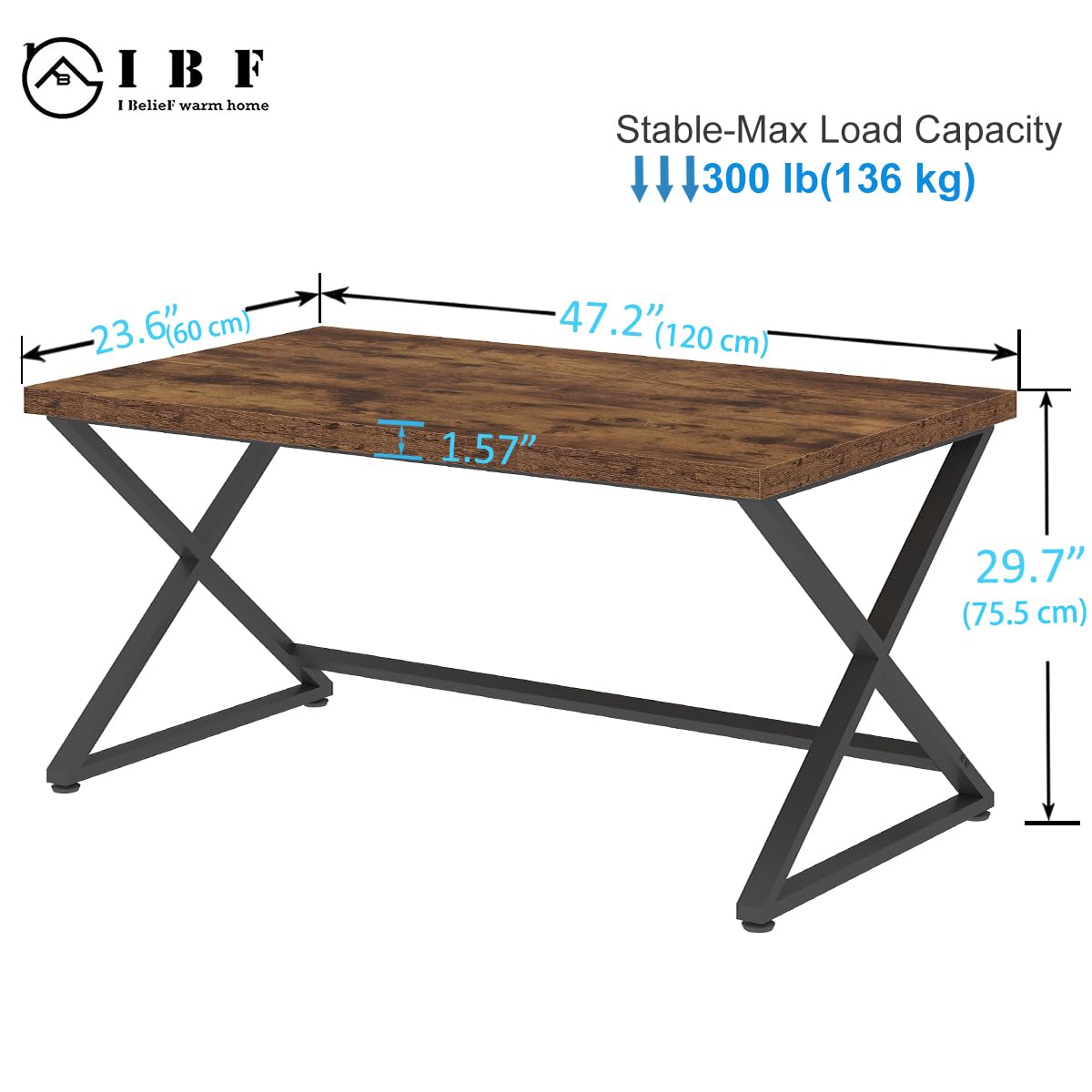 47" Rustic Brown Computer Desk H785