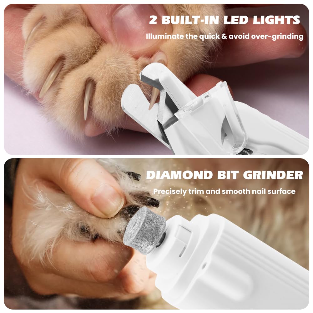 2 in 1 Cat Dog Nail Clippers & Grinder with LED Light N882711