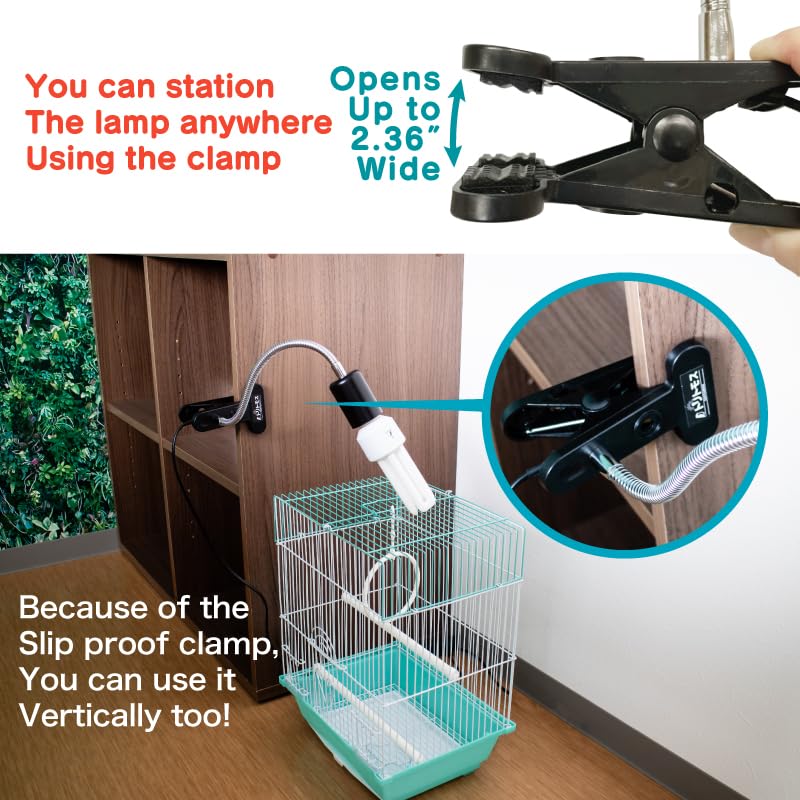 Bird Cage UVB Light Combo Kit 2.4% UVB UVA 20W Compact Fluorescent Bulb Z3822