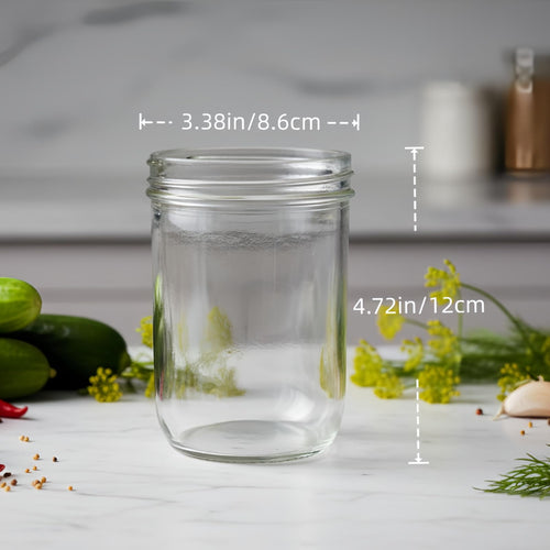 16 oz 12 Pack Wide Mouth Mason Jars with Airtight Lids T6095