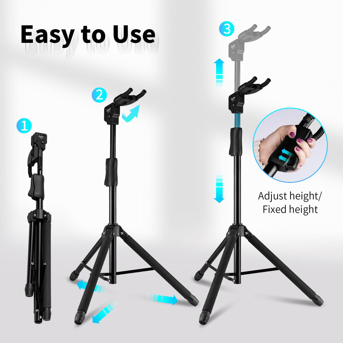 Heavy Duty Adjustable Foldable Guitar Stand I870