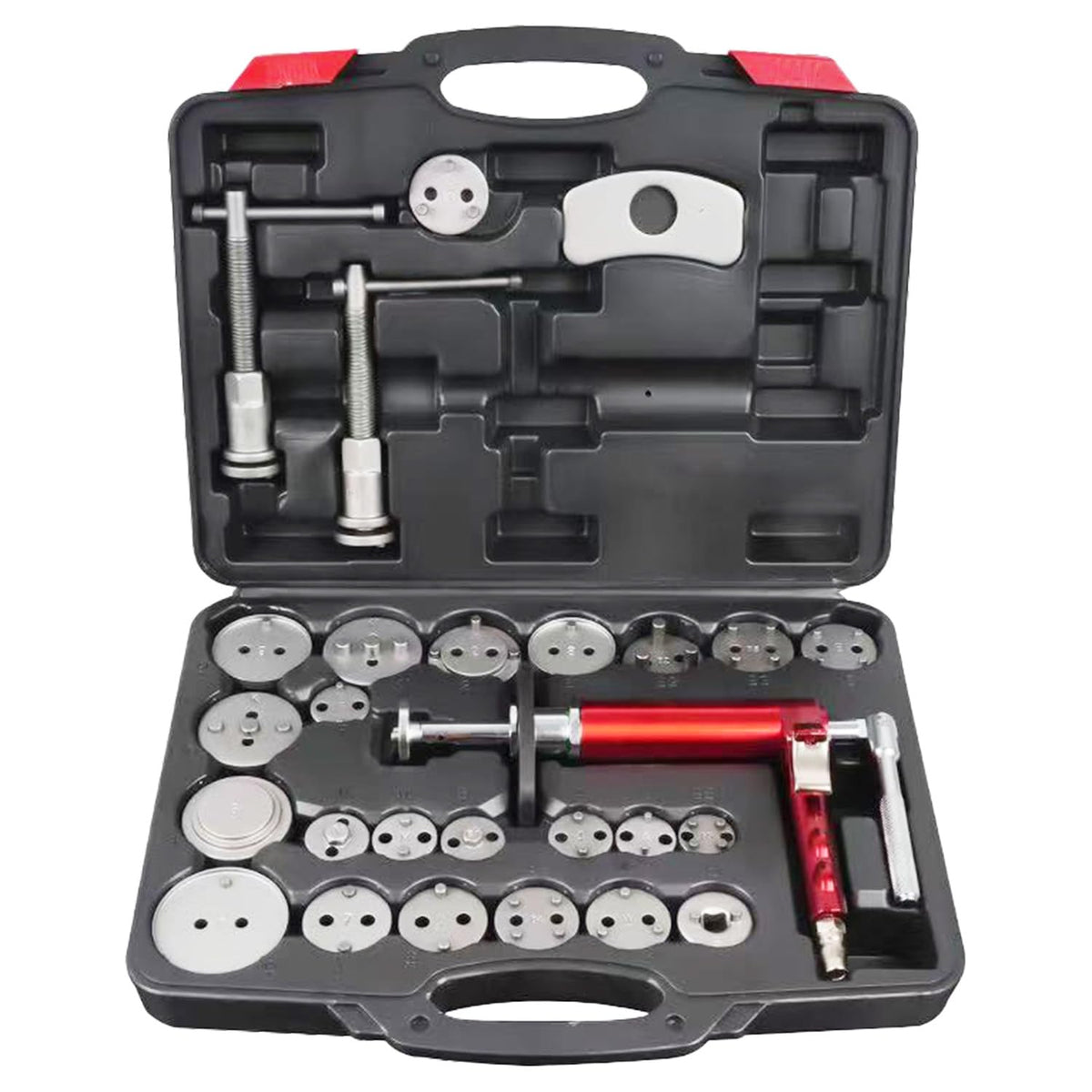 28-Piece Heavy Duty Pneumatic Brake Caliper Compression Tool Set with 23 Adapters J692117